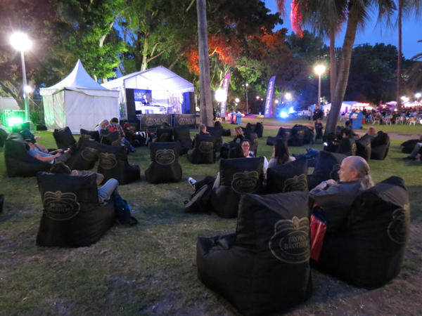 Brown Brothers lounges at Night Noodle Markets, part of the Crave Sydney International Food Festival.