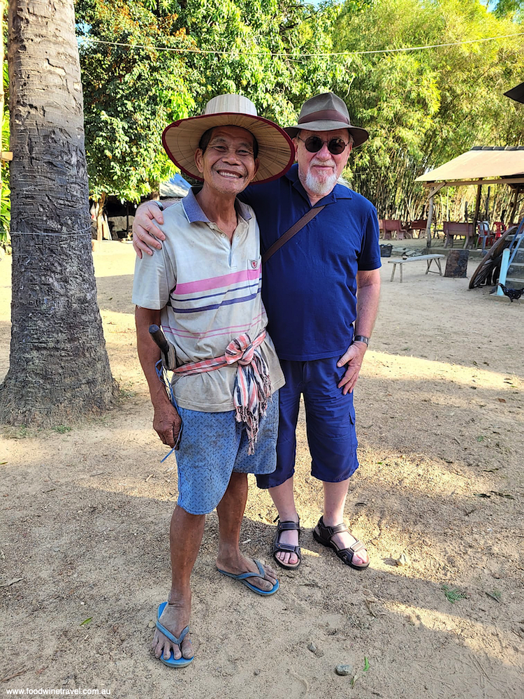 'Brothers from different mothers': Mr Ry and Maurie at Kampong Chhnang, Cambodia.