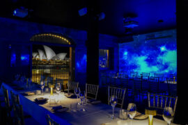 The immersive dining experience at Bar Lulu at The Rocks frames a great view of the Sydney Opera House.