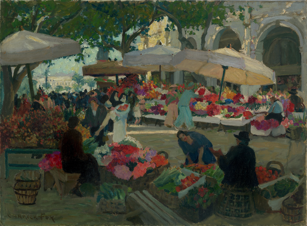 In the Nice flower market c 1926, Nice, France. National Gallery of Australia.