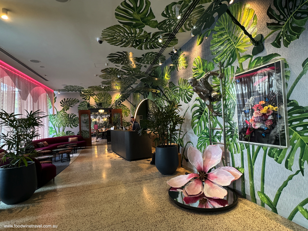 The eye-catching foyer at Ovolo The Valley.