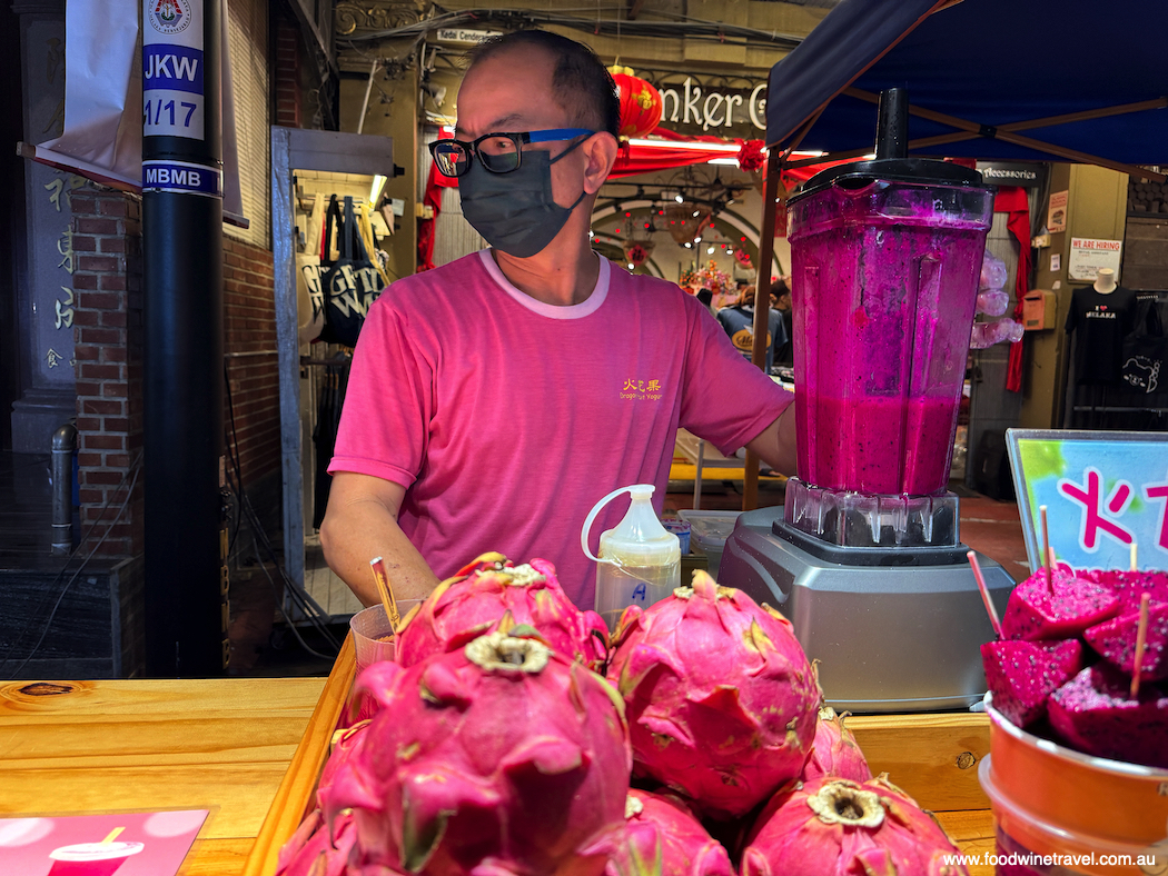 It's very easy to work up a thirst but there are loads of drink vendors, including this one doing dragonfruit juice.