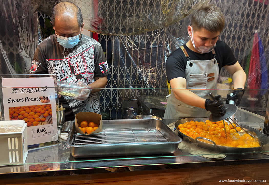 Fried sweet potato balls are a crowd favourite.